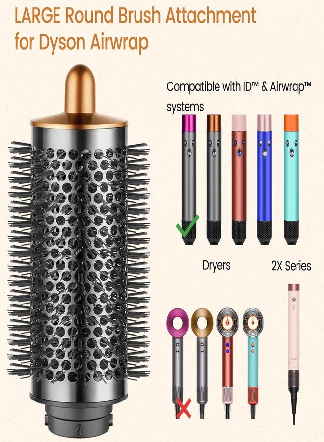 PUREGUST Upgraded Large Round Brush Attachment for Dyson Air wrap Jumbo Bigger Oval Round Volumizing Brush for Dyson Airwrap Accessories, Gold - Image 3